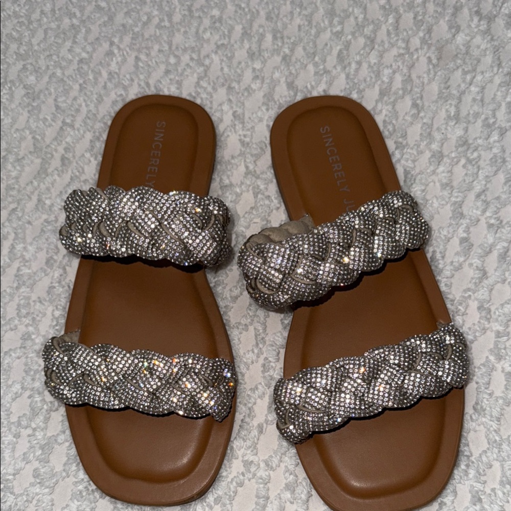 Sincerely Jules Silver Braided Sandals